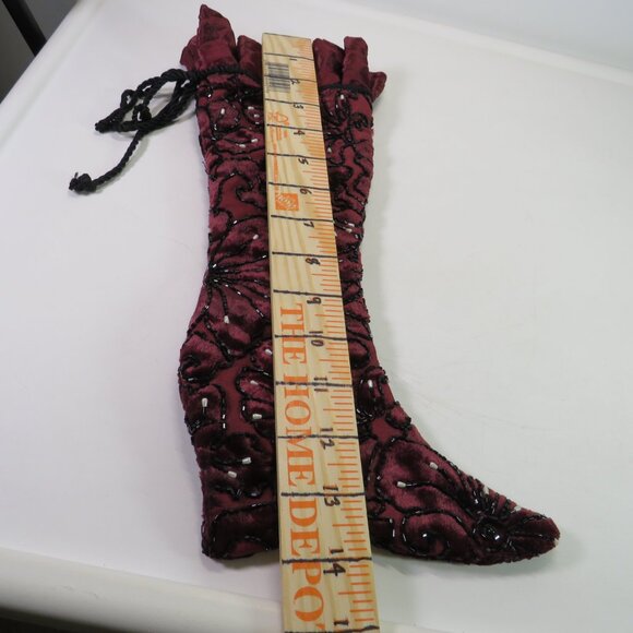 Beaded Tapestry Victorian high heel stocking (Satin lining) DOUBLE SIDED - Picture 9 of 10